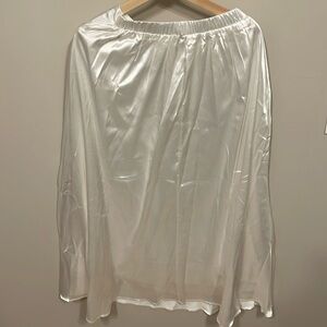 Long white satin skirt